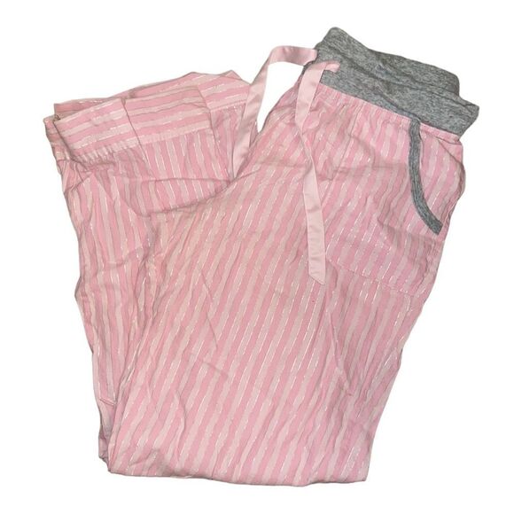 ✨ Victoria's Secret Pink/Grey Metallic Silver Striped Pajama Pants✨ - Picture 4 of 6